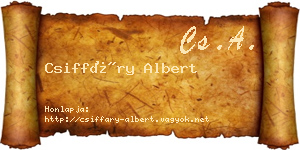 Csiffáry Albert névjegykártya