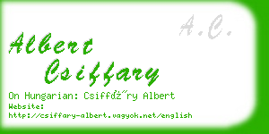 albert csiffary business card